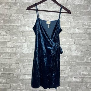 Emory Park faux velvet wrap dress
